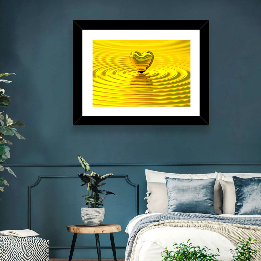 Golden Heart Ripples Wall Art