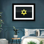 Glowing Star of David Reflection Wall Art