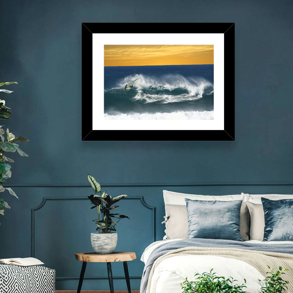 Windsurfer at Golden Wave Wall Art in a room, landscape