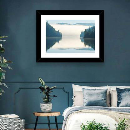 Foggy Lake Morning Wall Art