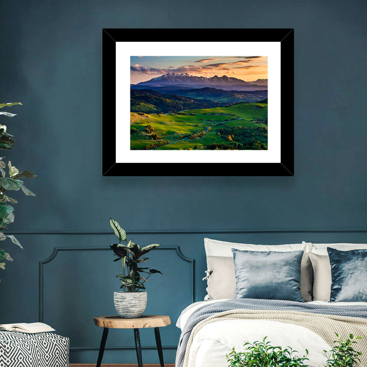 Tatras Golden Hour Vista Wall Art in a room, landscape