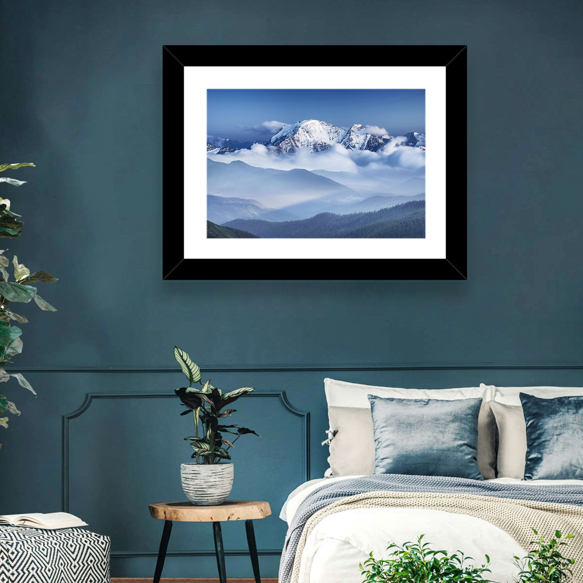 Snow-capped Peaks in Clouds Wall Art