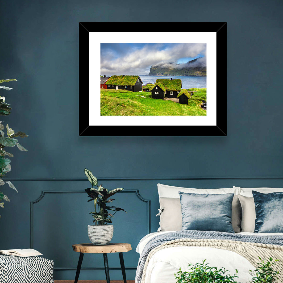 Saksun Village Landscape Wall Art in a room, landscape