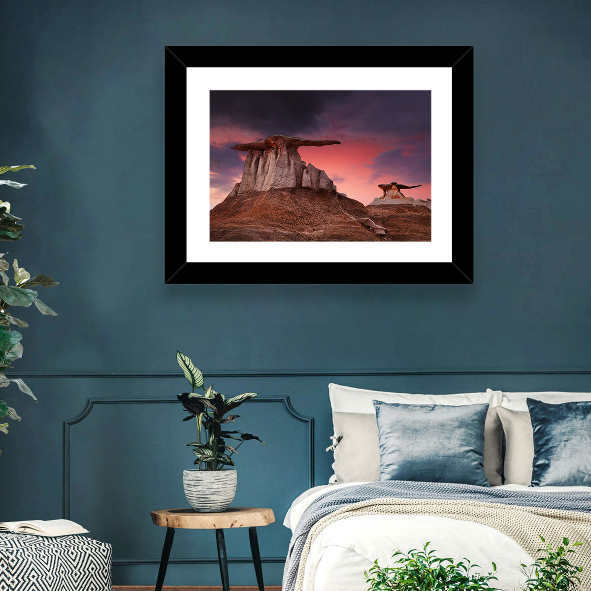 Wings Formation, Bisti Hoodoos Wall Art in a room, landscape