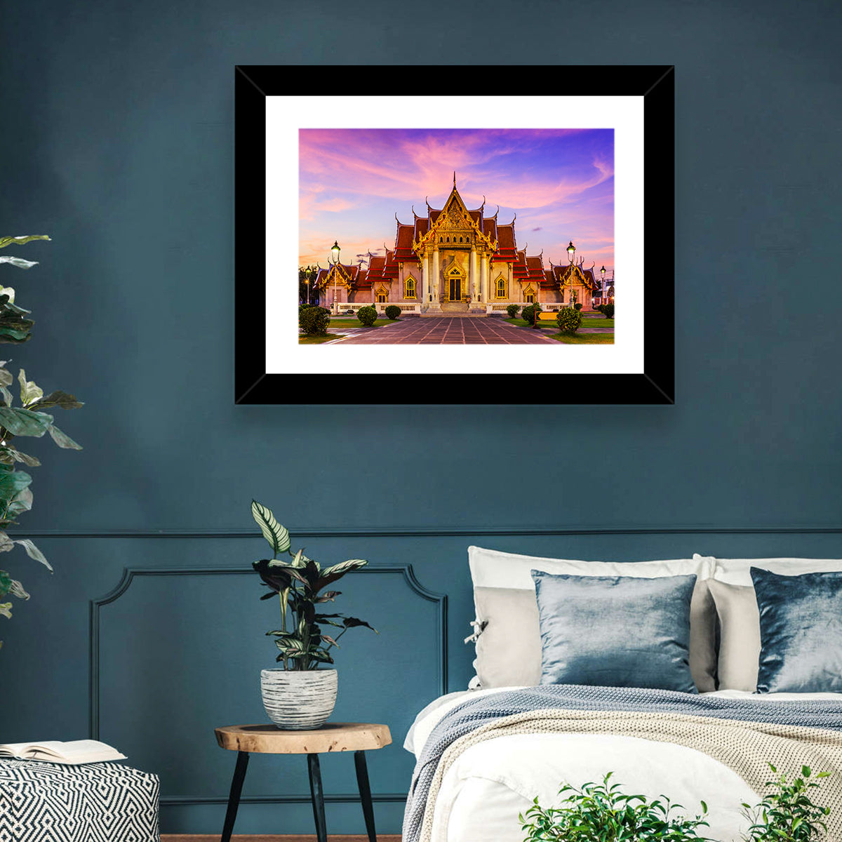 Wat Benchamabophit at Dusk Wall Art in a room, landscape