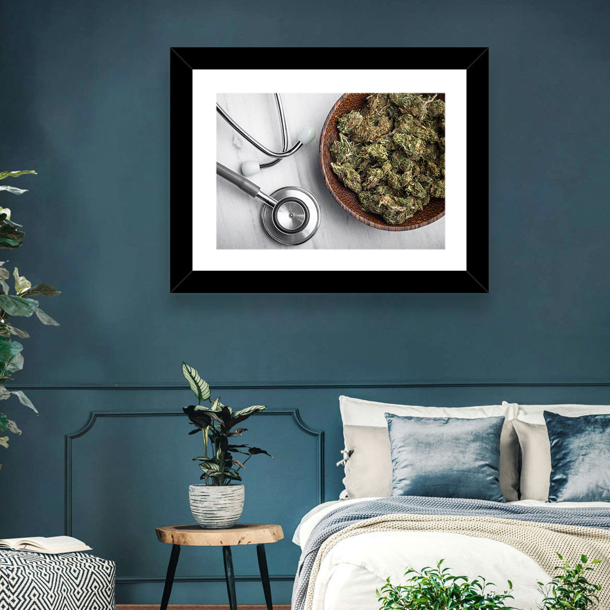 Stethoscope and Medical Cannabis Still Life Wall Art