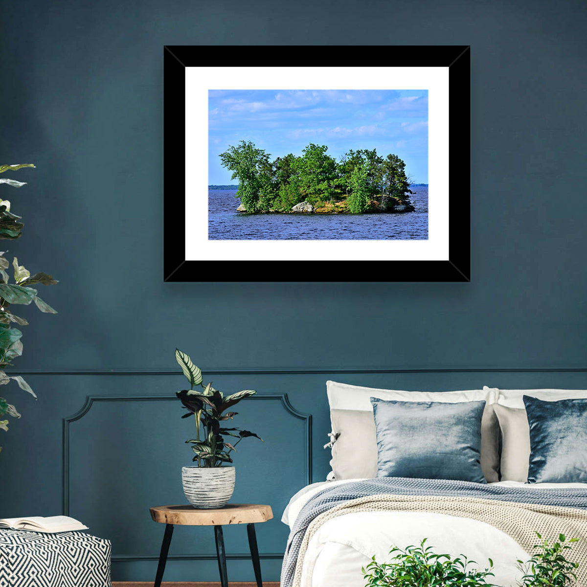 Petenwell Lake Island Wall Art in a room, landscape