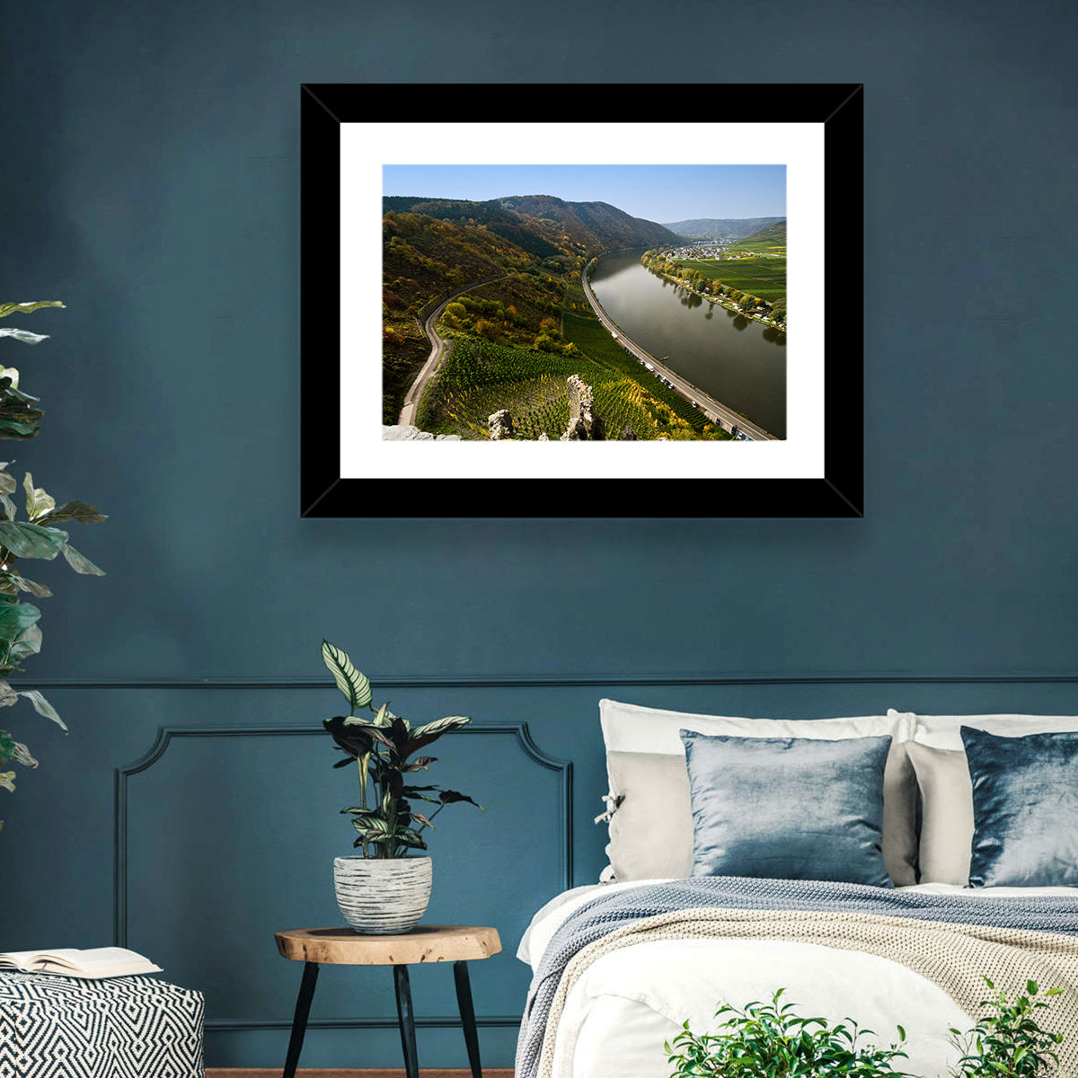 Mosel Valley at Bremm, Germany Wall Art in a room, landscape