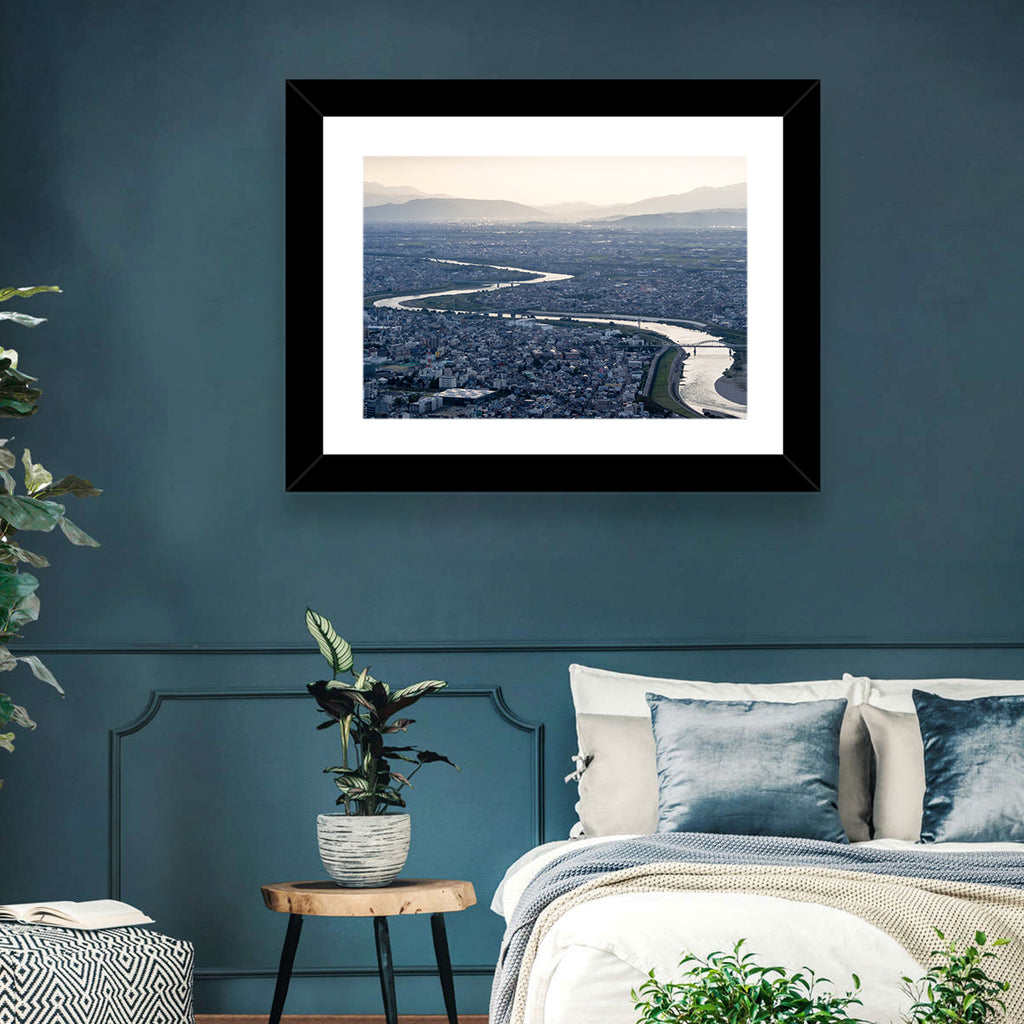 Gifu Aerial River View Wall Art