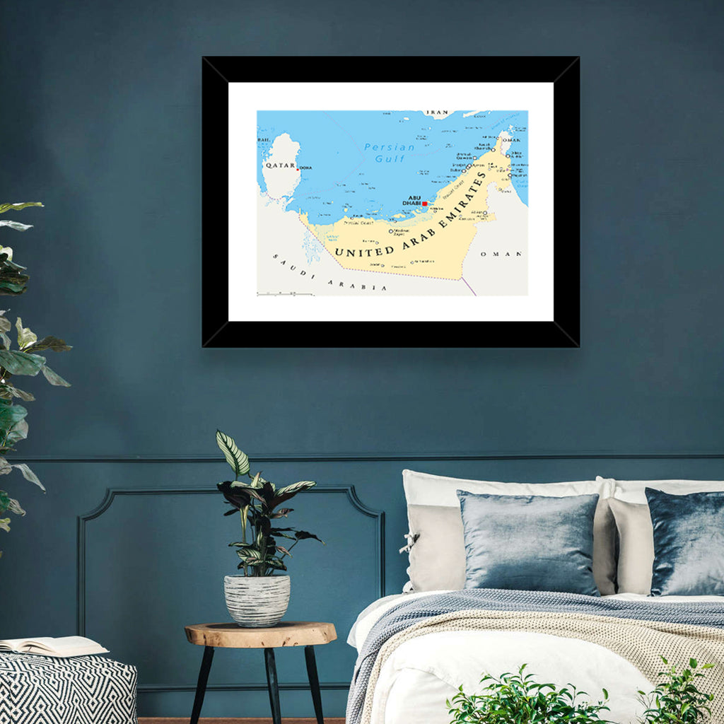 UAE Political Map Wall Art