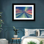 Monorail Night Light Trails Wall Art