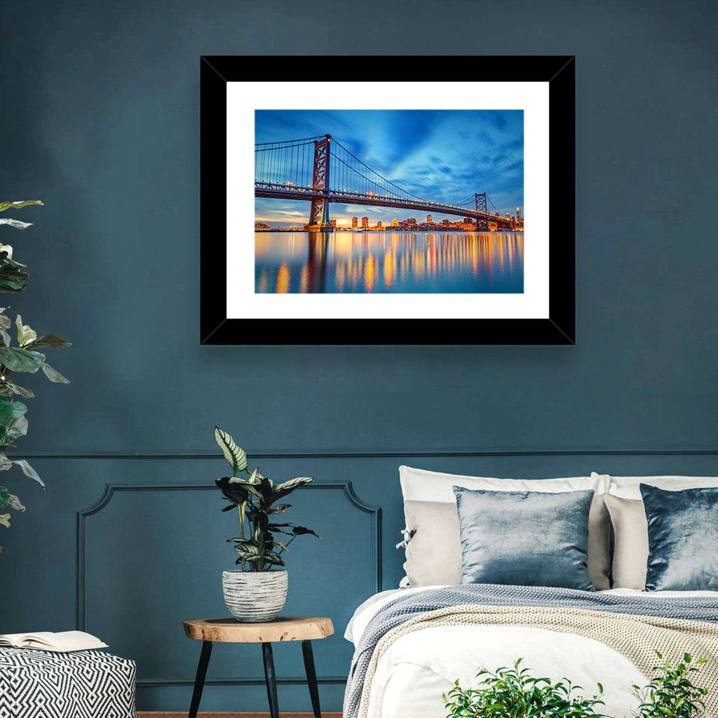 Benjamin Franklin Bridge Twilight Wall Art