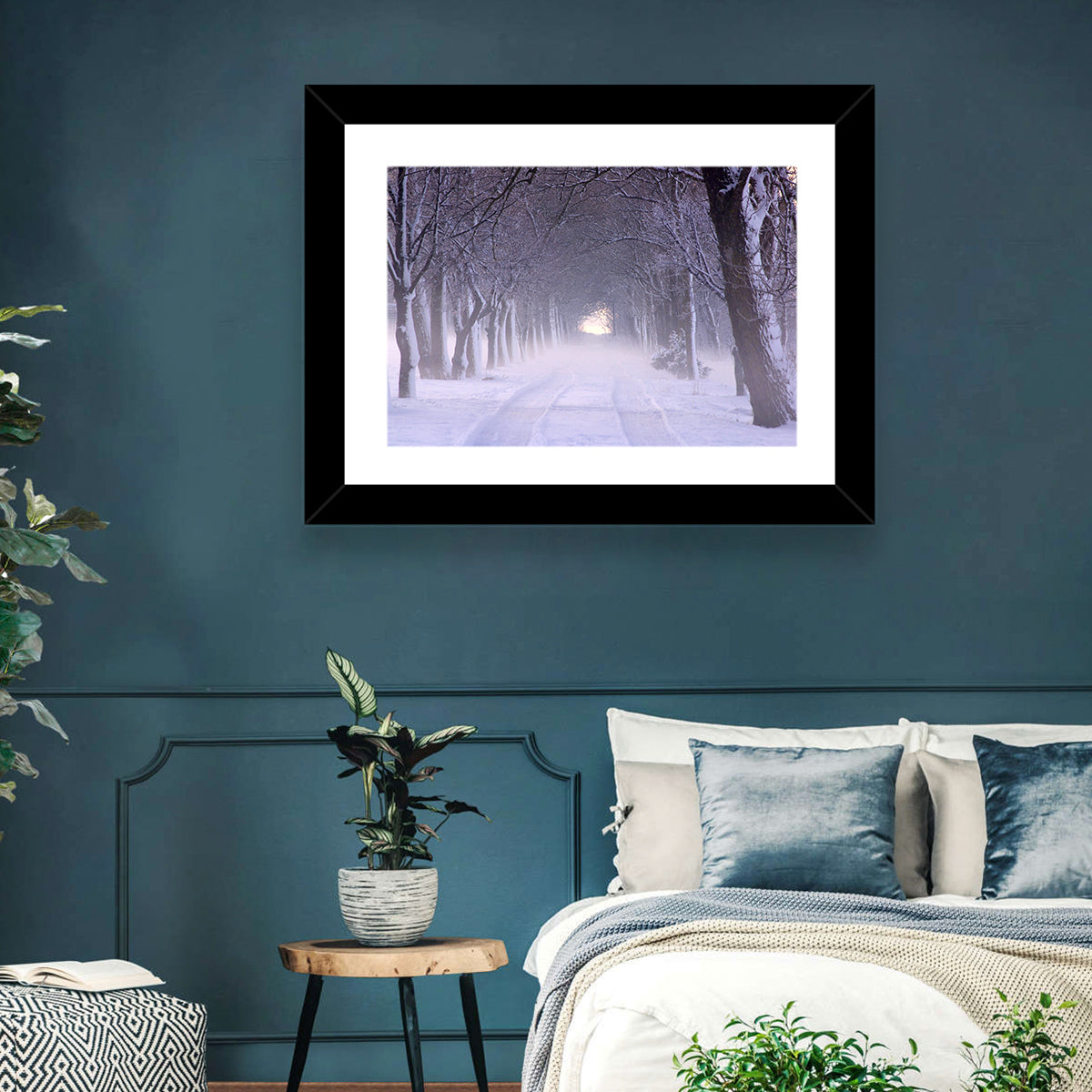 Kuressaare Park Snowy Path Wall Art in a room, landscape