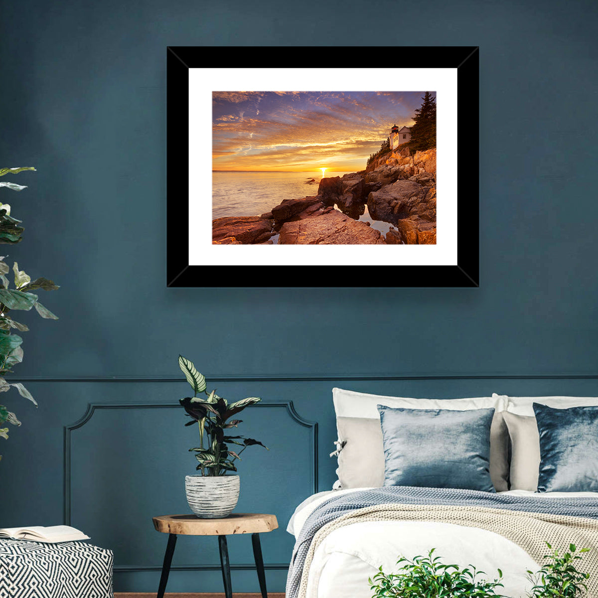 Bass Harbor Head Light at Sunset Wall Art