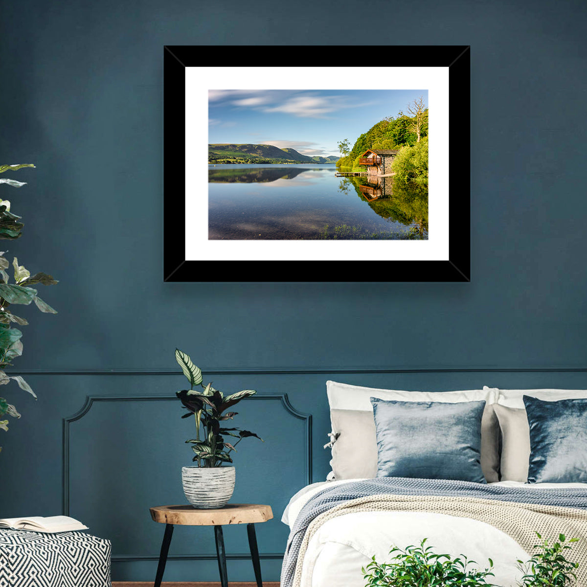 Ullswater Lake Golden Hour Wall Art in a room, landscape