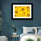 Sunflower Field Close-up in Yellow Wall Art