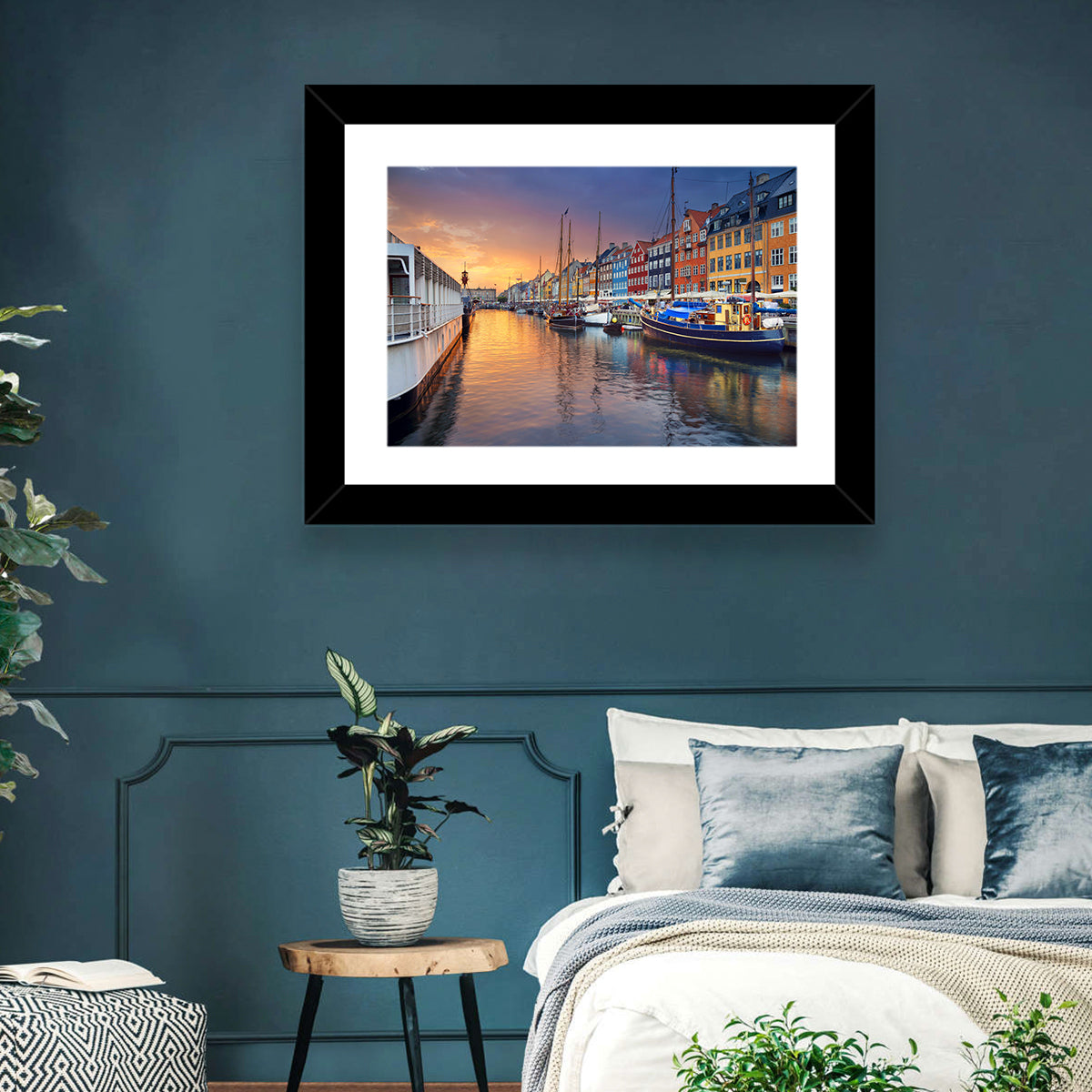 Nyhavn Canal at Sunset Wall Art