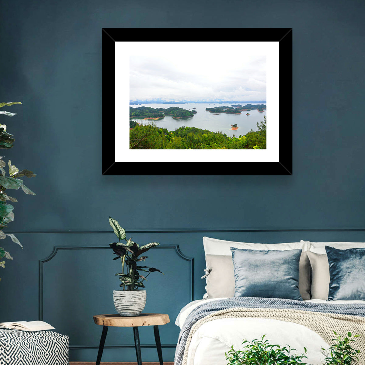 Qiandao Lake Islands View Wall Art in a room, landscape