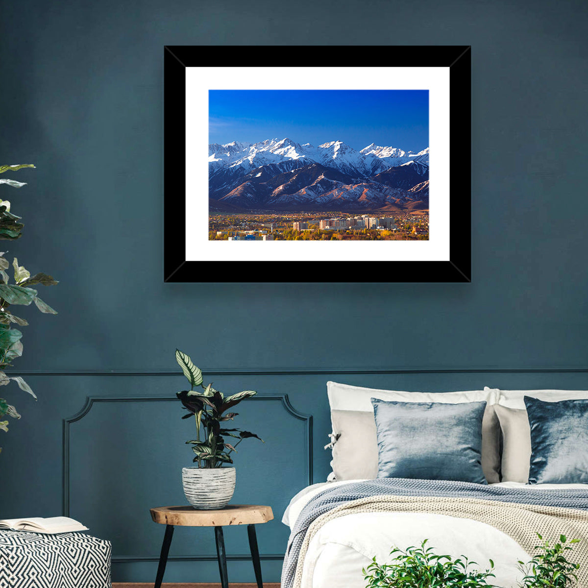 Almaty Snow-capped Trans-ili Alatau Wall Art in a room, landscape