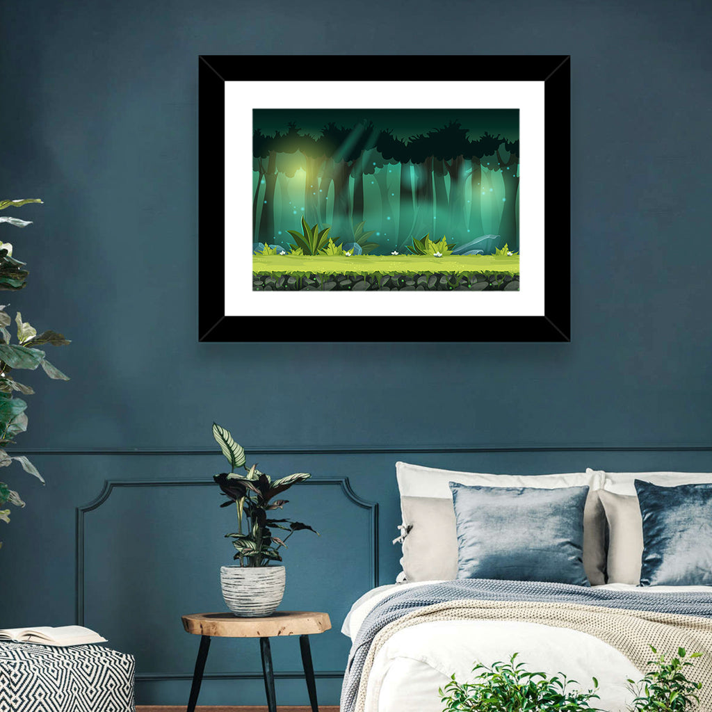 Enchanted Digital Forest Landscape Wall Art