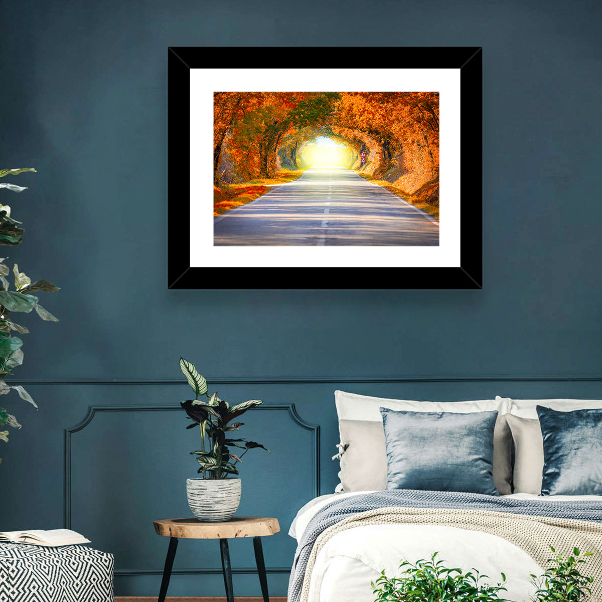 Golden Autumn Tree Tunnel Wall Art