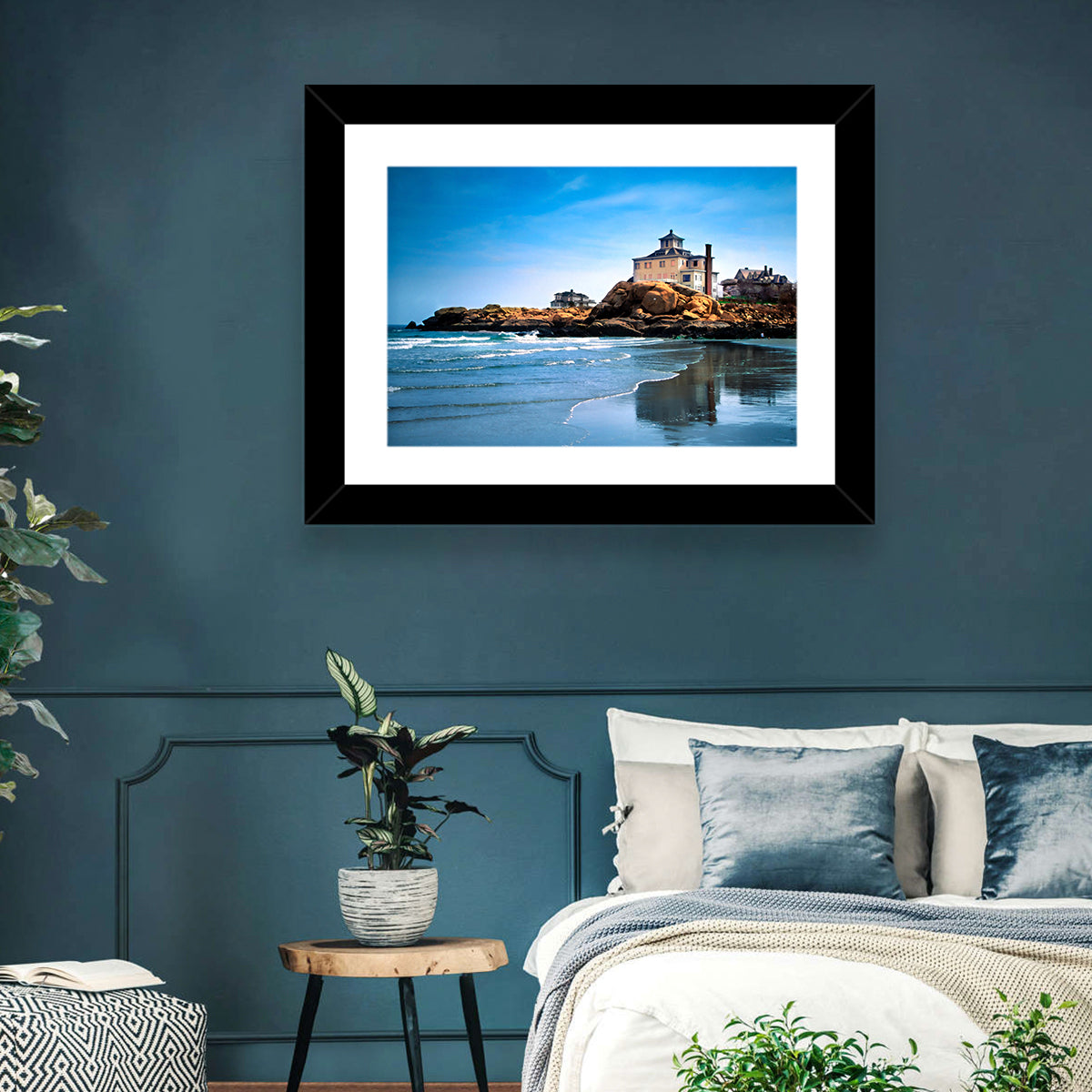 Cape Ann Beach Wall Art in a room, landscape