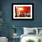 Autumn Park Sunrise Wall Art