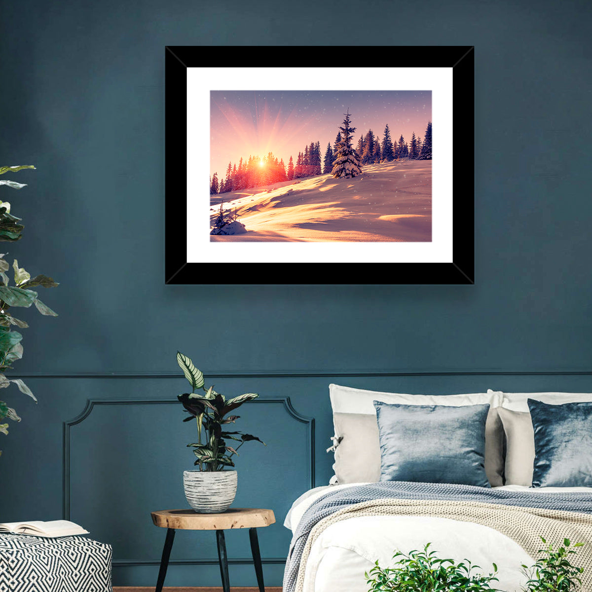 Winter Mountains Sunrise Wall Art
