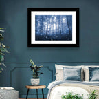 Blue Mist Forest at Twilight Wall Art