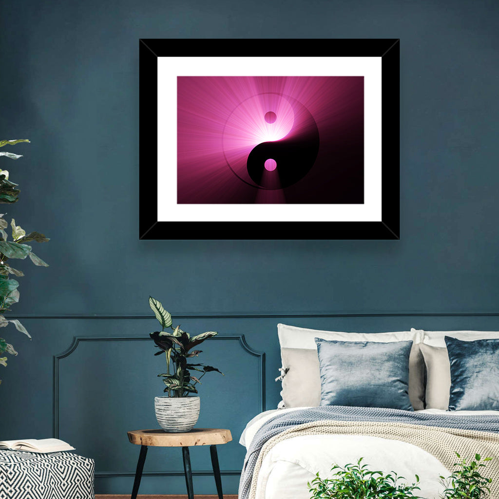 Magenta Yin Yang Symbol Wall Art