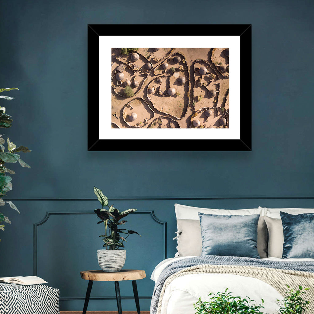 Thatched Huts in Chad Wall Art