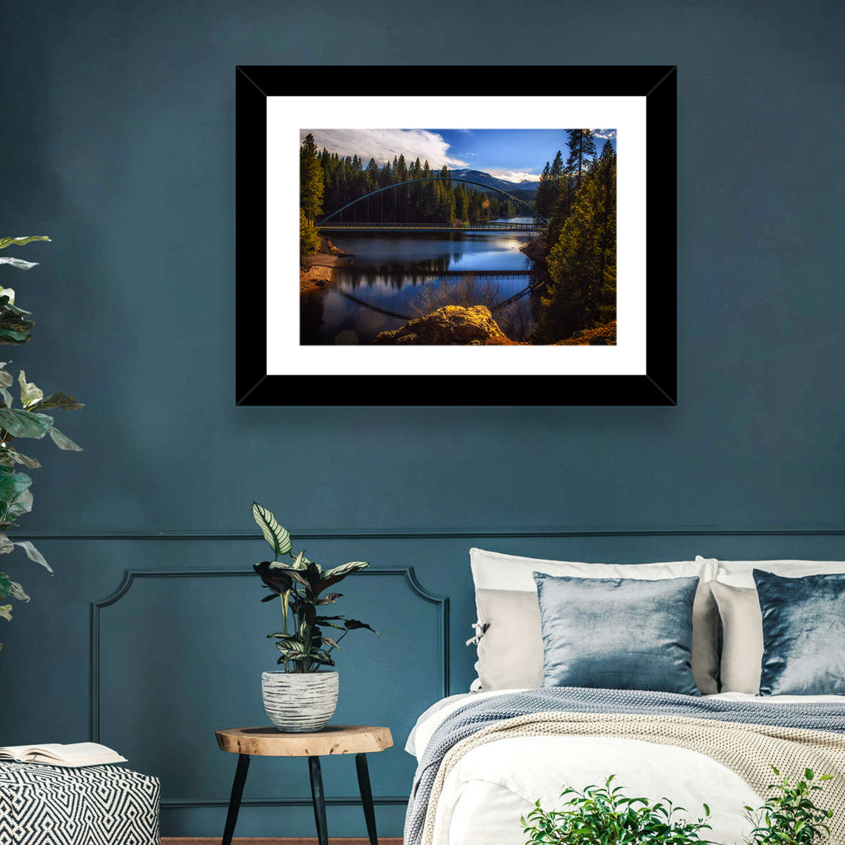 Wagon Creek Bridge Wall Art in a room, landscape
