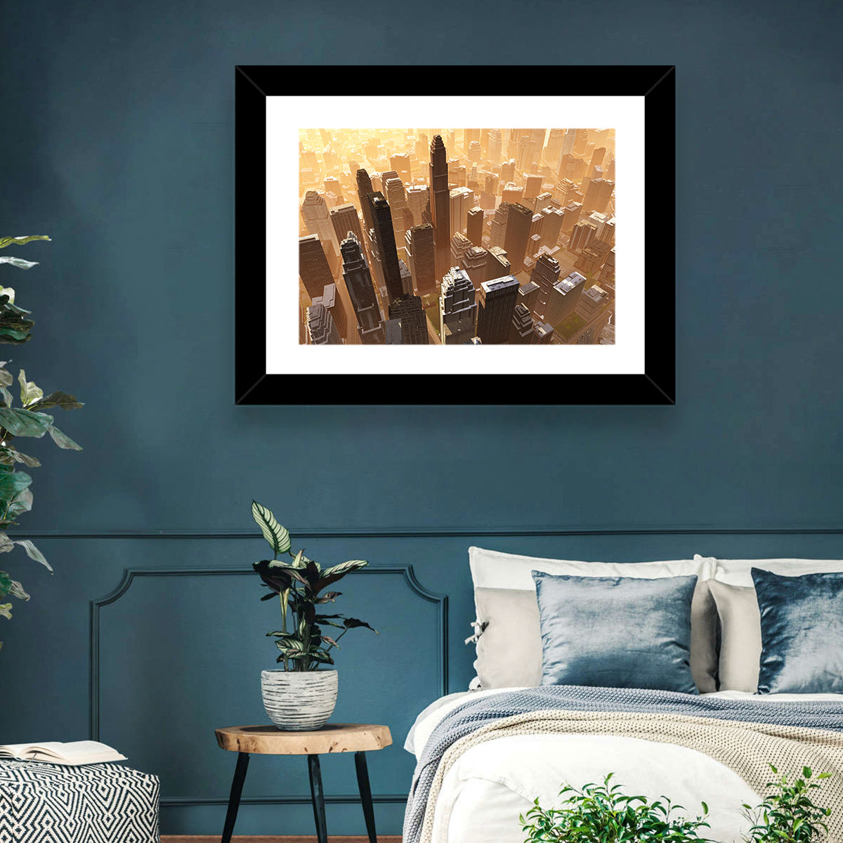 Arizona Skyscrapers at Golden Hour Wall Art in a room, landscape