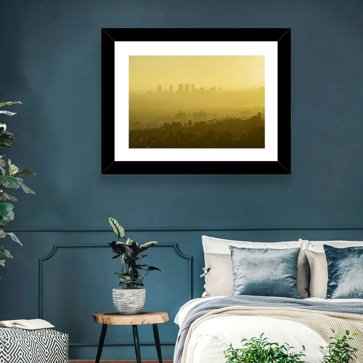 Westwood Los Angeles in Golden Haze Wall Art in a room, landscape