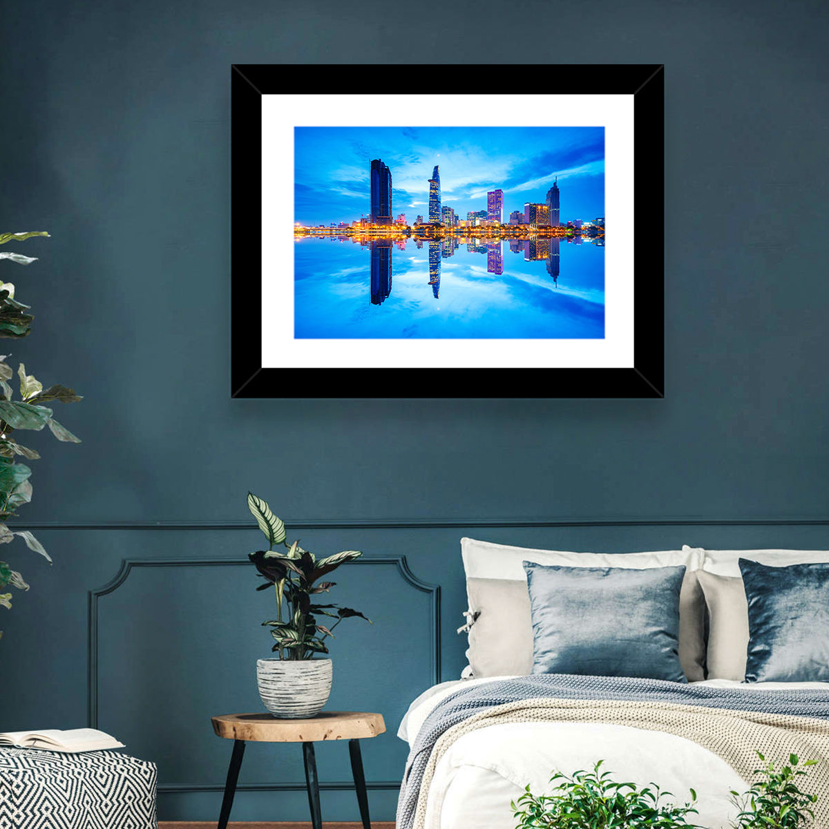 Ho Chi Minh City Skyline at Twilight Wall Art in a room, landscape