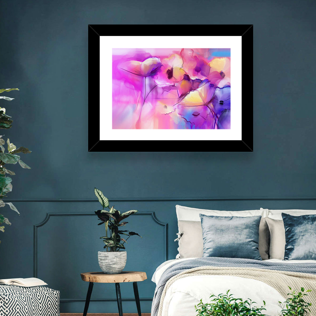 Abstract Tulip Garden Wall Art in a room, landscape
