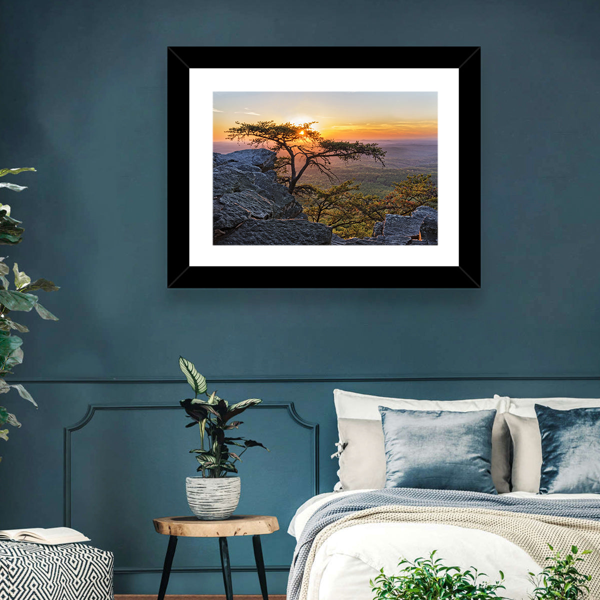 Cheaha State Park Sunset Over Pulpit Rock Wall Art in a room, landscape