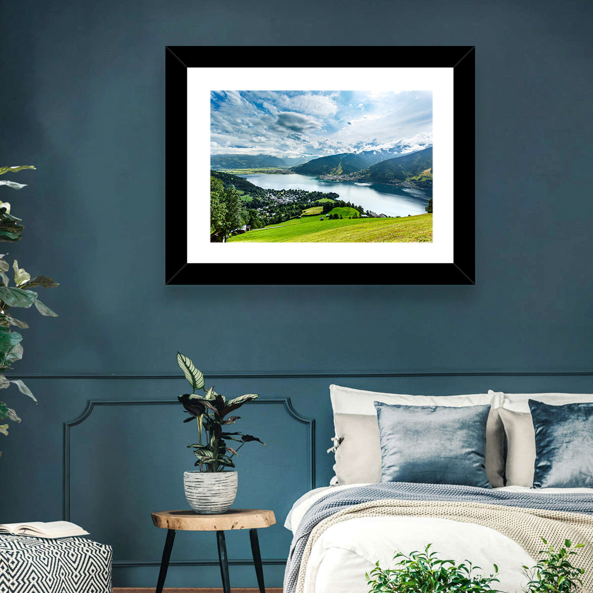 Zell Am See Panorama Wall Art in a room, landscape