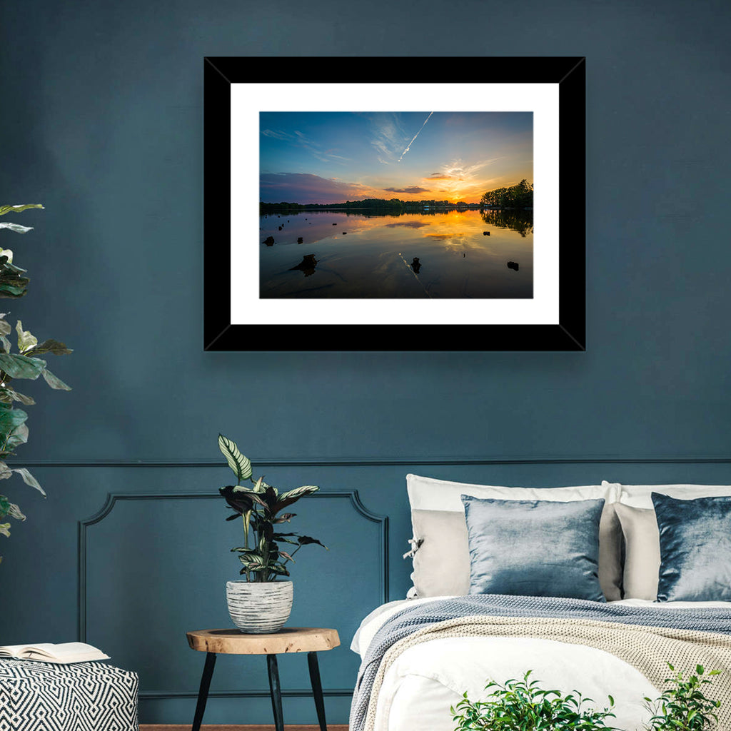 Lake Norman Sunset Reflection Wall Art