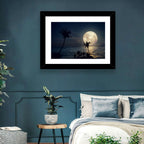 Supermoon Over Tropical Beach Wall Art