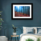 Enchanted Red Moss Forest Wall Art