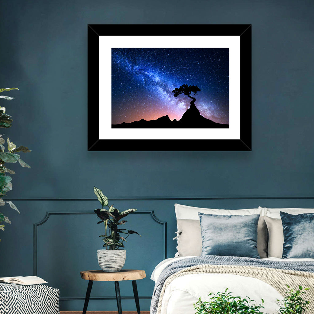Milky Way Over Mountain Ridge Wall Art