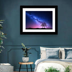 Milky Way Nebula Sky with Silhouetted Trees Wall Art