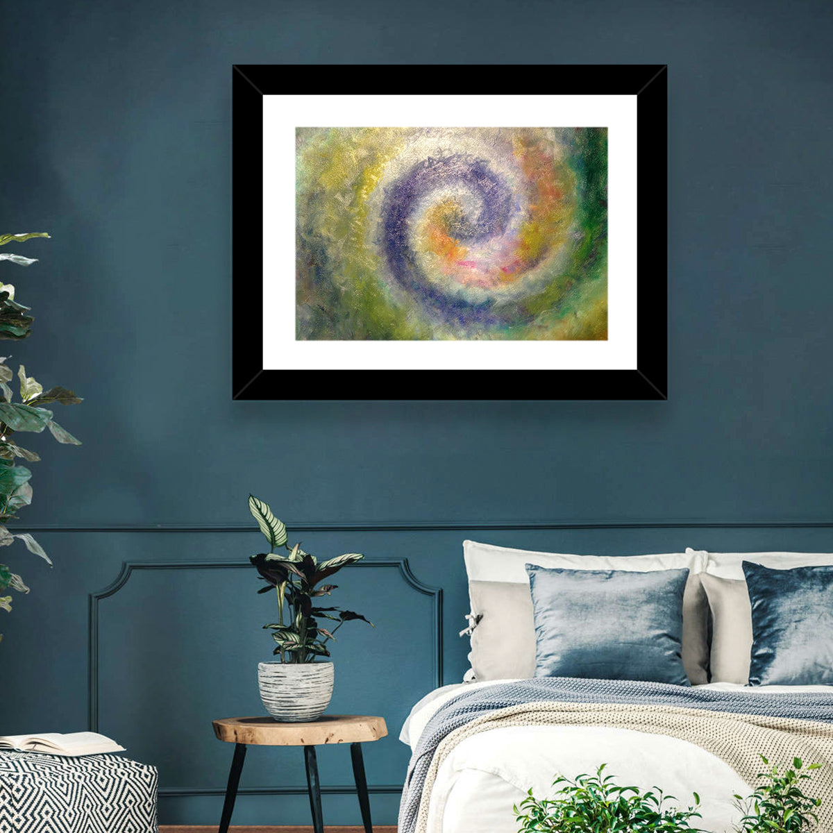 Spiral Golden Ratio Wall Art in a room, landscape