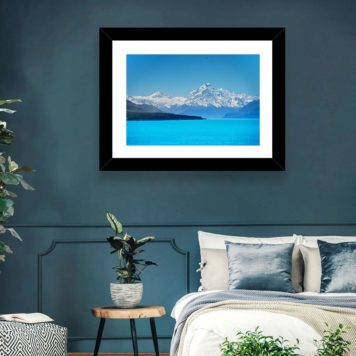 Aoraki Over Lake Pukaki Wall Art in a room, landscape