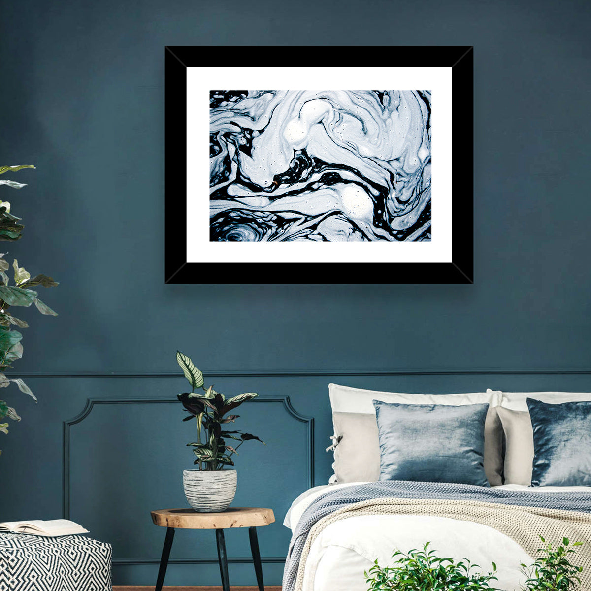 Foam Swirl Abstract Wall Art in a room, landscape