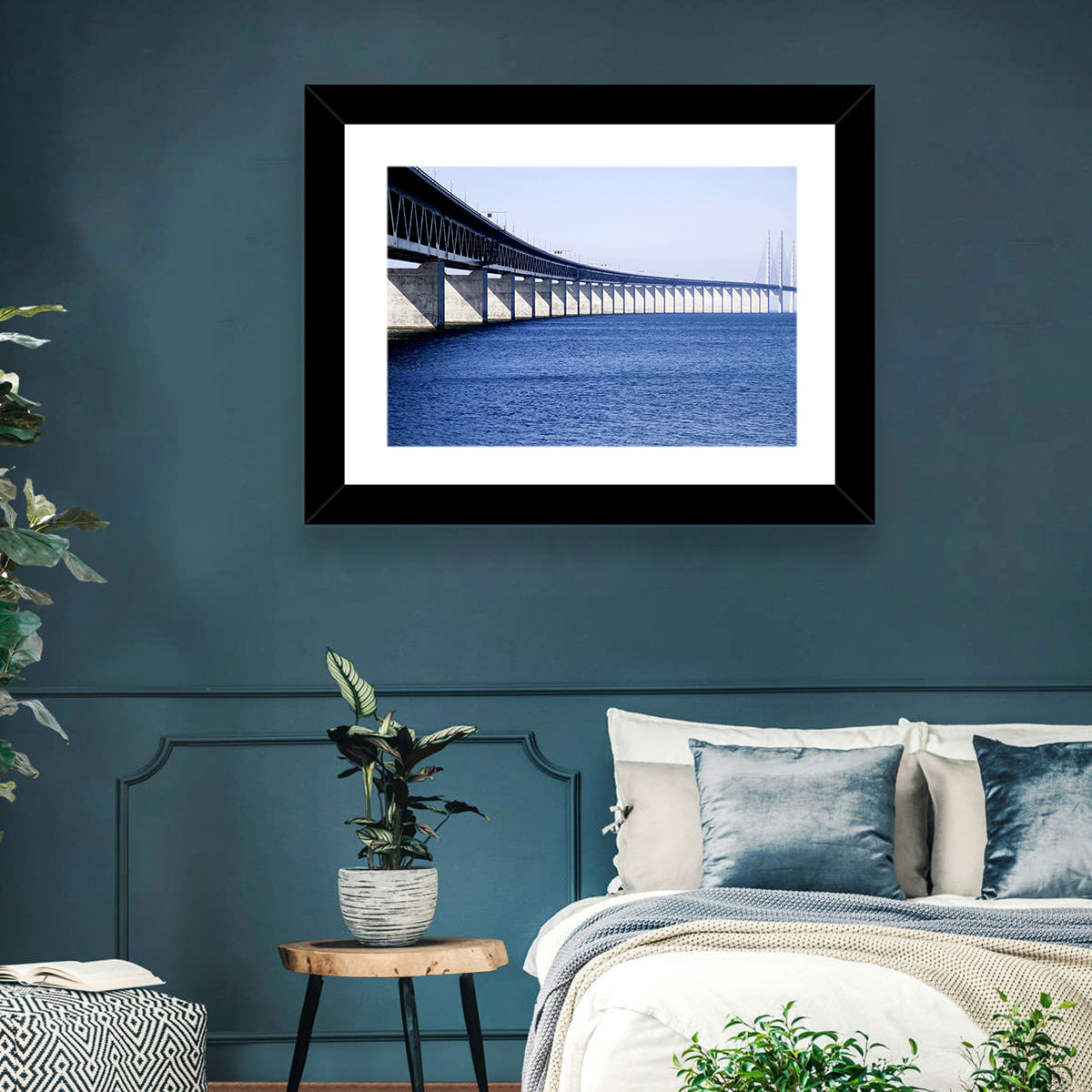 Oresund Bridge Perspective Wall Art in a room, landscape