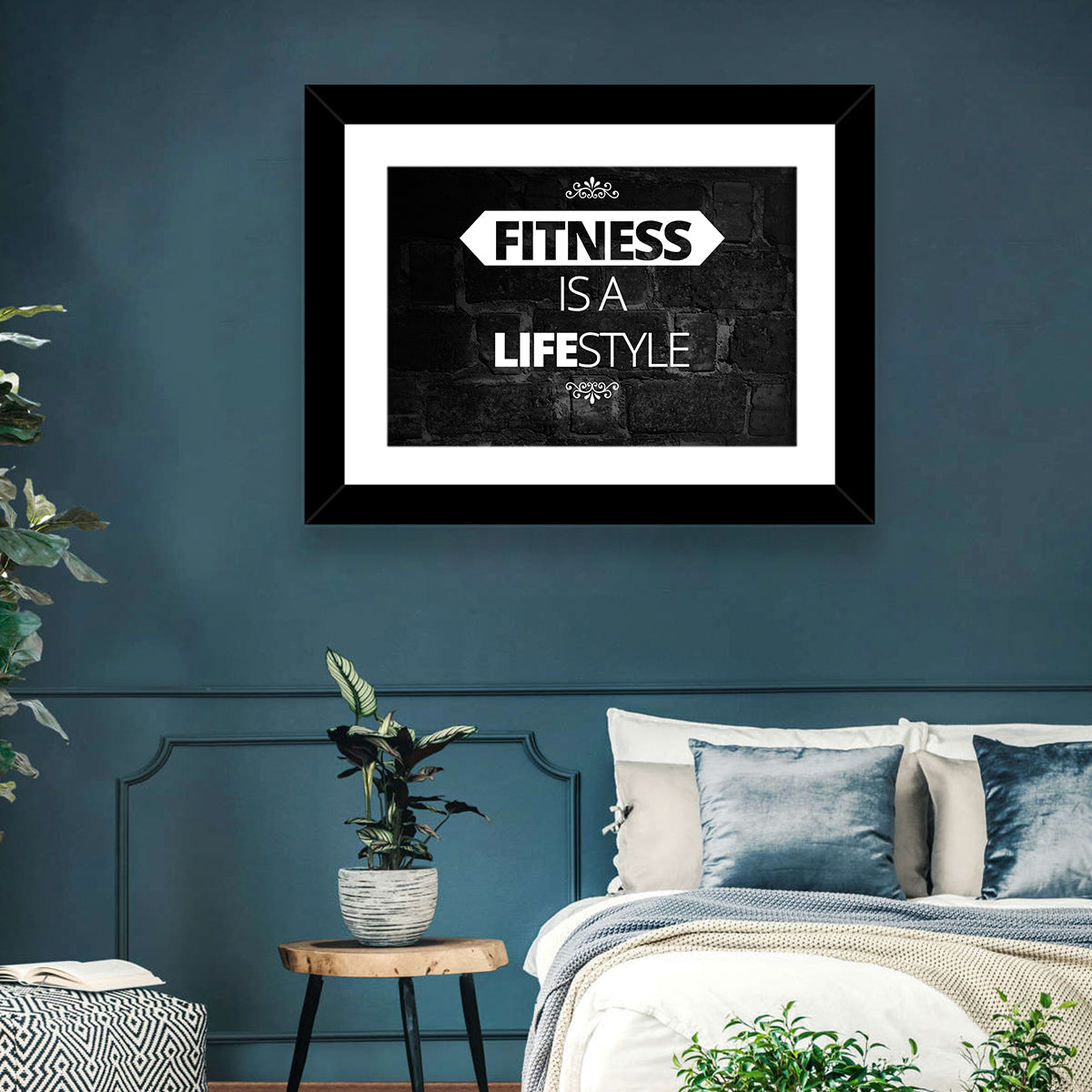 Fitness Is a Lifestyle Brick Quote Wall Art
