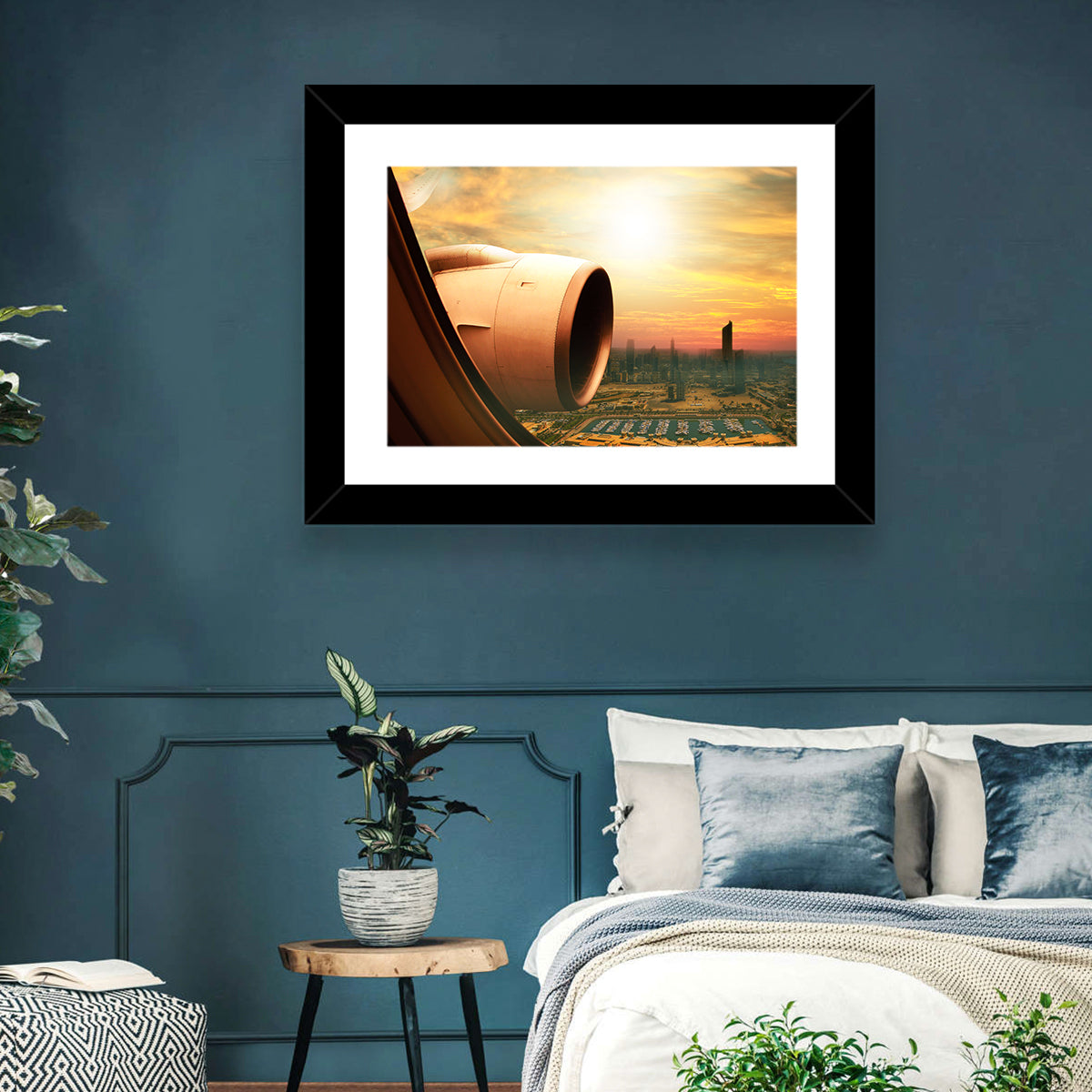 Kuwait City at Golden Hour Wall Art in a room, landscape