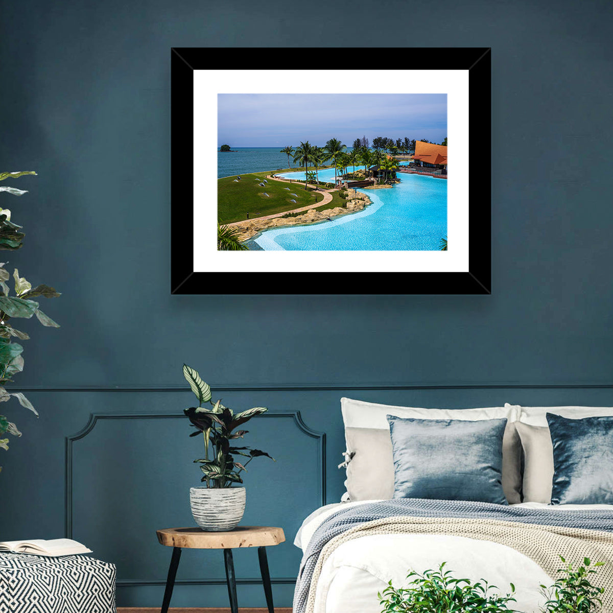 Tiered Resort Pool Horizon Wall Art